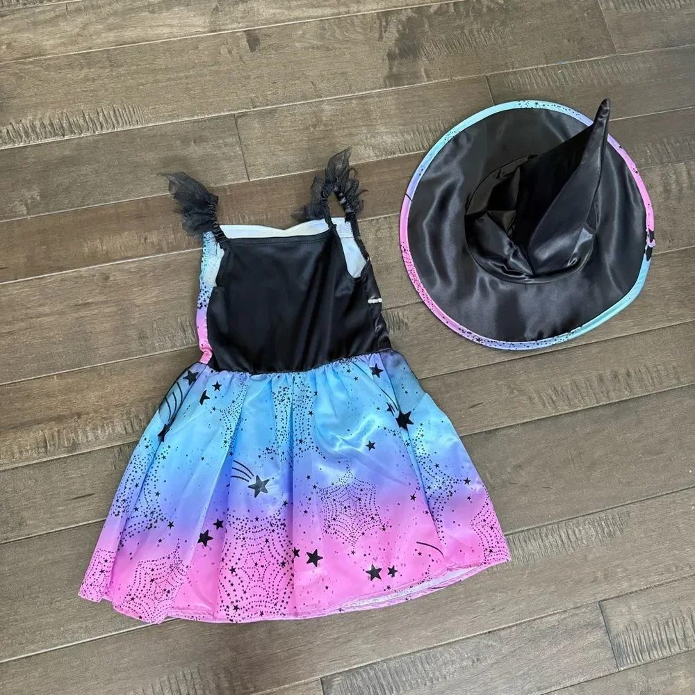 Toddler Witch Halloween Costume Outfit Dress with Hat 3T-4T George UK Girls Kids